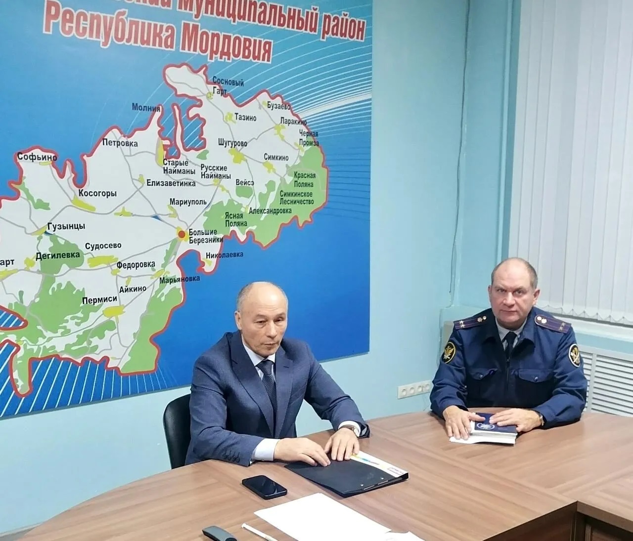 Сотрудники УИИ УФСИН России по Республике Мордовия встретились  с главой Большеберезниковского района Республики Мордовия  Иваном Игоновым